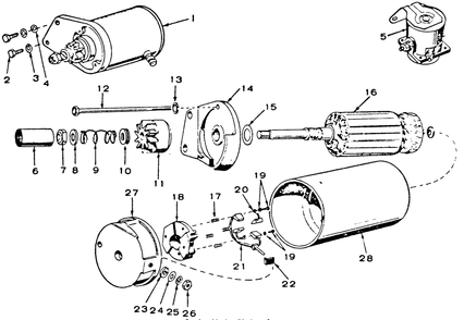 Starting Motor (Cranking Motor) Diagram and Parts List for 1914 145986100-145986399-146986100-146986399 Cub Cadet Lawn Tractor